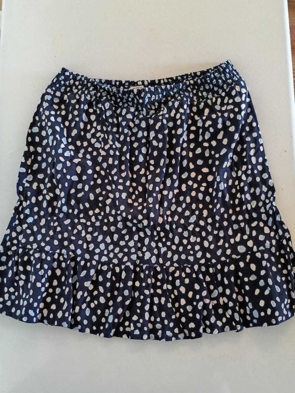Roxy Navy Blue Polka Dot Ruffle Mini Skirt